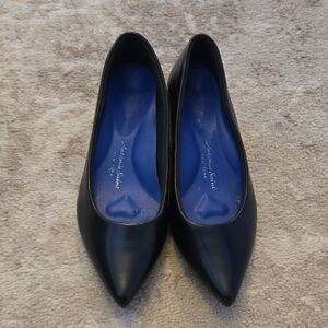 Antonia Saint New York Autumn Leather Black Slip On Flats Size 6